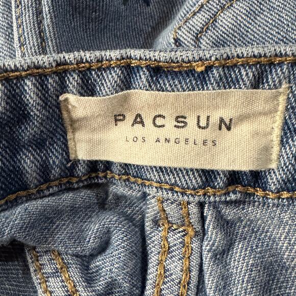Pacsun SZ 26 Mom Jean Shorts Floral Embroidered Cuffed Hi-Rise Zip-Fly Pockets - Picture 5 of 8